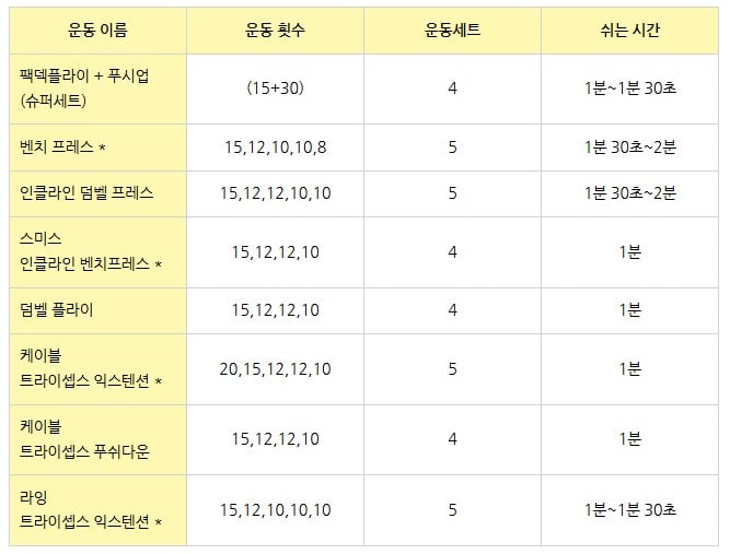 벌크업 가슴루틴